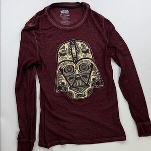 Star Wars Burgundy Long Sleeve Shirt Size S